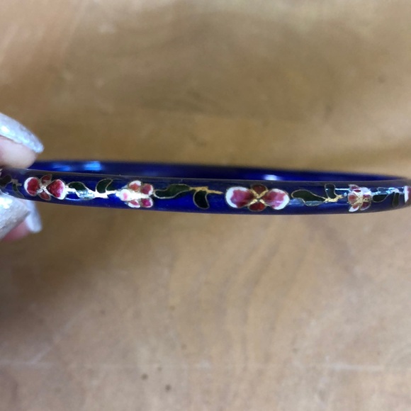 Vintage cloisonné bangle bracelet - Picture 2 of 2